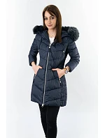 Dámska dlhá prešívaná zimná bunda Dark Blue (7689) Dámska dlhá prešívaná zimná bunda Dark Blue (7689)