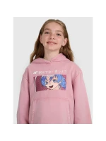 Dievčenská mikina bez prúžkov s kapucňou 4F 4FJRAW25TSWSF2294-54S