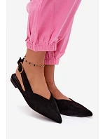 Balerínky so zlatou prackou Eco Suede Black Palerra