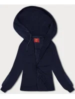 Tmavomodrá dámska rebrovaná mikina (AMG-311)