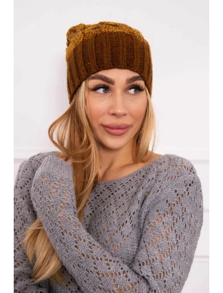 Paris fleecová čiapka K213 hnedá + horčičná Paris fleecová čiapka K213 hnedá + horčičná