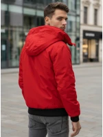 Pánska zimná bunda s kapucňou červená FashionStreet TX4983