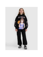 Dievčenská mikina bez prúžkov s kapucňou 4F 4FJRAW25TSWSF2293-20S