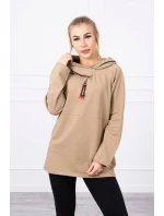 Oversize ťavia tunika na zips s kapucňou