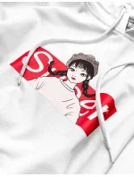 Biela dámska športová mikina s kapucňou (N4596)