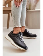 Damskie Sneakersy Buty Sportowe Z Eko Skóry Big Star OO274024 Hi-Poly System Czarne
