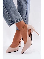 Podpätky s výrezmi a zlatou prackou Vinceza 62288 Beige Podpätky s výrezmi a zlatou prackou Vinceza 62288 Beige