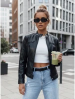 Dámska kožená bunda KLIROS black FashionStreet TY4466