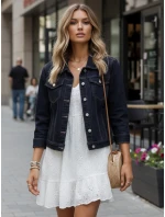 FashionStreet dámska tmavomodrá džínsová bunda TY5598