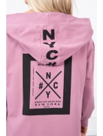 Tmavo ružová bunda oversize s kapucňou Tmavo ružová bunda oversize s kapucňou