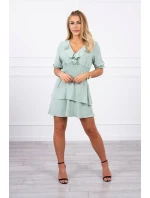 Tmavo mätové šaty do pása Tmavo mätové šaty do pása