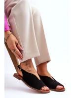 Dámske semišové sandále Lewski Topánky 3220/X Čierne