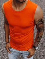 Pánske tričko bez rukávov s oranžovou potlačou FashionStreet RX4919 Pánske tričko bez rukávov s oranžovou potlačou FashionStreet RX4919