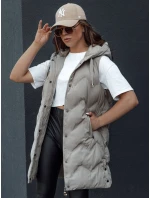 Dámska prešívaná vesta s kapucňou TAMIRA béžová FashionStreet TY4528