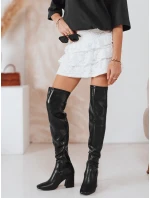 Dámske čižmy nad kolená čierne FashionStreet ZY1245
