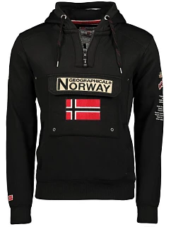 Pánska športová mikina Geographical Norway GYMCLASS BLACK DB MEN 100 s kapucňou, čierna (WU4185H-GN-BLACK)