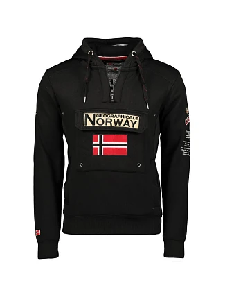 Pánska športová mikina Geographical Norway GYMCLASS BLACK DB MEN 100 s kapucňou, čierna (WU4185H-GN-BLACK) Pánska športová mikina Geographical Norway GYMCLASS BLACK DB MEN 100 s kapucňou, čierna (WU4185H-GN-BLACK)