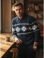 Pánsky tmavomodrý sveter FashionStreet WX2272