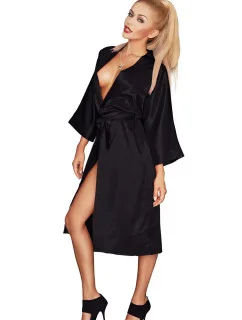 Dámsky dlhý župan 115 Čierna - DKaren