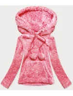 Červená melanžová dámska plyšová mikina (HH034-5)