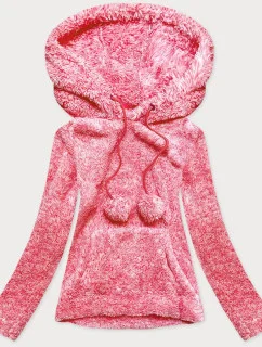 Červená melanžová dámska plyšová mikina (HH034-5)