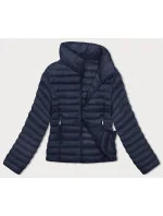 Tmavomodrá prešívaná dámska bunda so stojačikom (16M9111-215) Tmavomodrá prešívaná dámska bunda so stojačikom (16M9111-215)