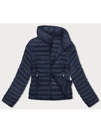 Tmavomodrá prešívaná dámska bunda so stojačikom (16M9111-215) Tmavomodrá prešívaná dámska bunda so stojačikom (16M9111-215)