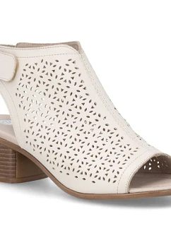 Remonte beige Remonte dámske kožené sandále Rieker R8777-60