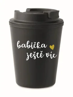 BABIČKA JEŠTĚ VÍC - černý termohrnek 300 ml