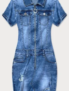 Svetlomodré džínsové šaty s pretrhnutiami (GD6622)