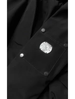 Dámska parka s kožušinovou podšívkou čierna (m-21506)