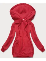 Tmavo červená dámska klokanie mikina (YS10003-18) Tmavo červená dámska klokanie mikina (YS10003-18)