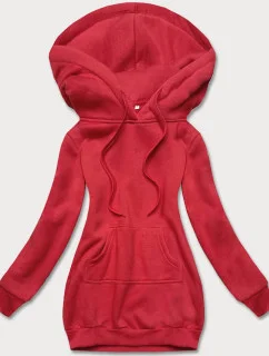 Tmavo červená dámska klokanie mikina (YS10003-18)
