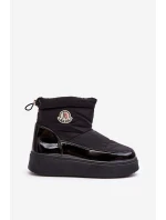 Wsuwane Śniegowce Damskie Na Platformie Czarne Gattea