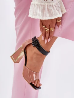 Lakierowane Sandały Damskie Na Słupku Vinceza 20266 Różowe