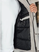 Pánska sivá zimná bunda s kapucňou FashionStreet TX5107