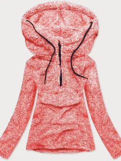 Červená melanžová plyšová dámska mikina (HH008-5)