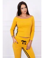 Súprava s dvojitými pruhmi horčicová + čierna