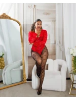 Dámske sieťované pančuchy "Hearts" SR3980 čierne - In-Stylefashion