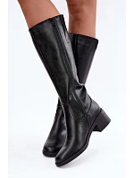 Čižmy na podpätku so zipsom, model 232095 Step in style Čižmy na podpätku so zipsom, model 232095 Step in style