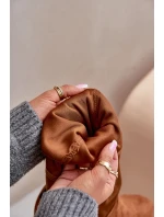 Kozaki Na Płaskim Obcasie Za Kolano Z Eko Zamszu Camel Linnithia