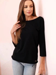 Dámska blúzka s lodičkovým výstrihom čierna