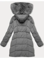 Dámska plus size zimná bunda do polovice stehien S'west grey dark (B8306-70)
