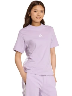 Dámske bavlnené tričko adidas Essentials 3-Stripes svetlo fialové JX7619