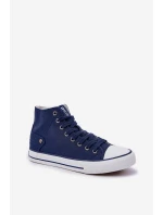 Damskie Wysokie Trampki Big Star DD274333 Granatowe