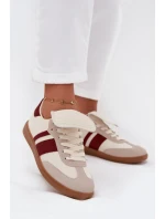 Niskie Sneakersy Damskie Z Wywiniętym Językiem Bordowe Ardira