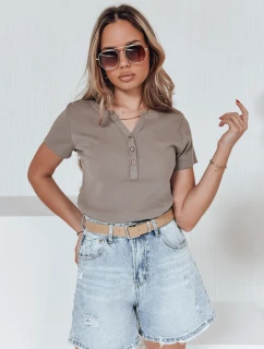 Dámska rebrovaná blúzka KISS LOOK hnedá FashionStreet RY2827
