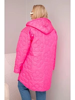 Dámska prešívaná bunda s kapucňou a HOPE Pink Neon Dámska prešívaná bunda s kapucňou a HOPE Pink Neon