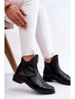 Kožené čižmy so zipsom Nicole 2785/037 Black