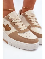 Sneakersy Damskie Na Platformie Beżowe Zeparine